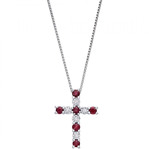 Girocollo Croce Rubini e Diamanti 20073982